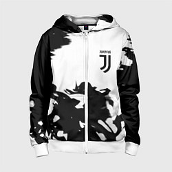 Толстовка на молнии детская Juventus smoke black fire, цвет: 3D-белый