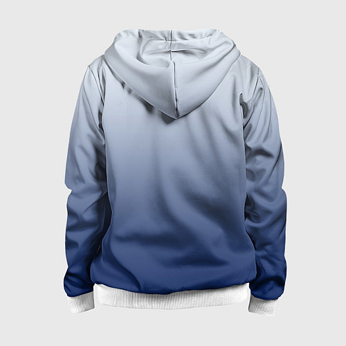 Детская толстовка на молнии Бело синий градиент / 3D-Белый – фото 2
