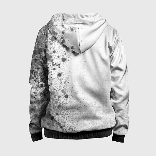 Детская толстовка на молнии AC Milan - white gradient по-вертикали / 3D-Черный – фото 2