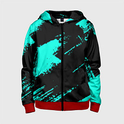 Толстовка на молнии детская Неоновые краски текстура, цвет: 3D-красный