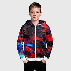 Толстовка на молнии детская Космические краски шторм, цвет: 3D-белый — фото 2