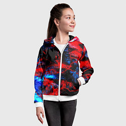 Толстовка на молнии детская Космические краски шторм, цвет: 3D-белый — фото 2