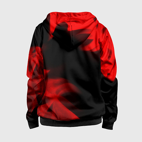Детская толстовка на молнии Suzuki - red gradient вертикально / 3D-Черный – фото 2