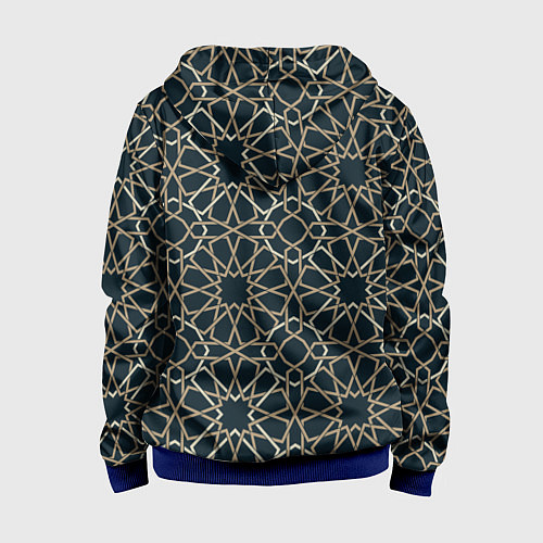Детская толстовка на молнии Геометрический паттерн арабеска / 3D-Синий – фото 2