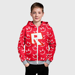 Толстовка на молнии детская Roblox smile pattern, цвет: 3D-меланж — фото 2
