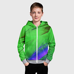 Толстовка на молнии детская Кислотно неоновая геометрия, цвет: 3D-меланж — фото 2
