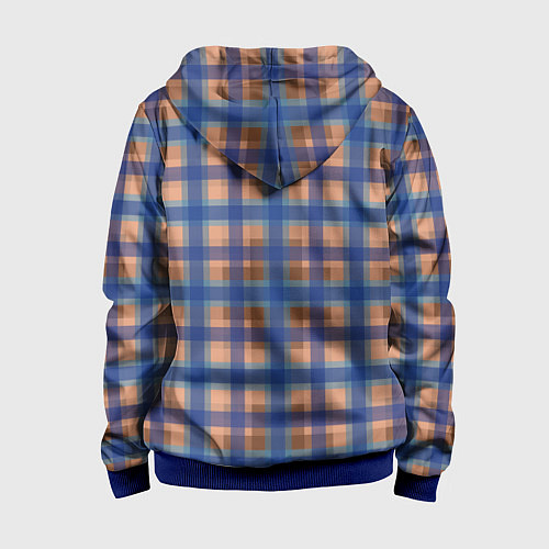 Детская толстовка на молнии Клетка в клетку / 3D-Синий – фото 2