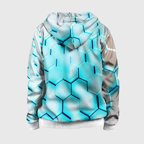 Детская толстовка на молнии Неоновая броня соты / 3D-Белый – фото 2