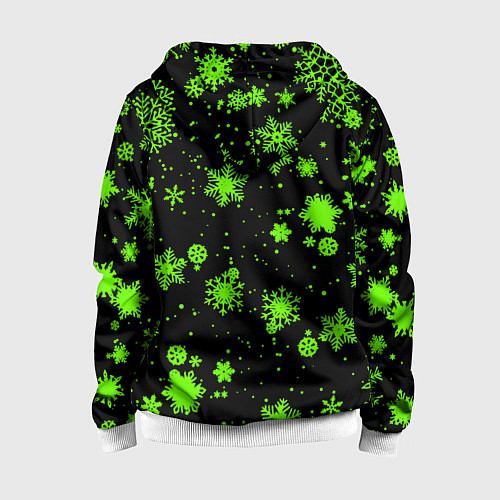 Детская толстовка на молнии Кислотные снежинки текстура / 3D-Белый – фото 2