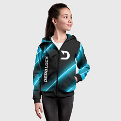 Толстовка на молнии детская Deadlock неоновые лампы, цвет: 3D-черный — фото 2
