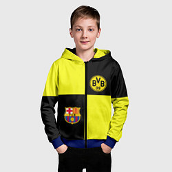 Толстовка на молнии детская Barcelona x Borussia, цвет: 3D-синий — фото 2