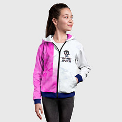 Толстовка на молнии детская Game over pink abstraction, цвет: 3D-синий — фото 2