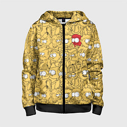 Толстовка на молнии детская Красный человечек, цвет: 3D-черный