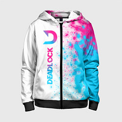 Детская толстовка на молнии Deadlock neon gradient style по-вертикали