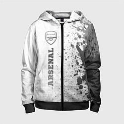 Толстовка на молнии детская Arsenal - white gradient по-вертикали, цвет: 3D-черный