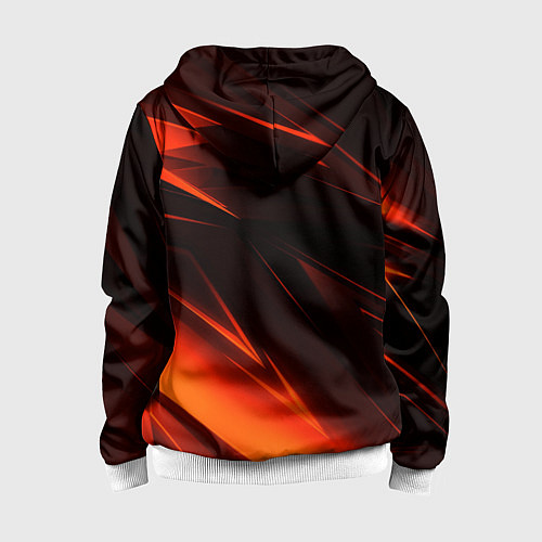 Детская толстовка на молнии Geometry orange stripes / 3D-Белый – фото 2