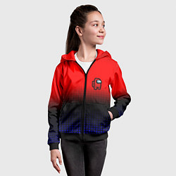 Толстовка на молнии детская Among us geometry gradient, цвет: 3D-черный — фото 2