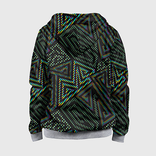 Детская толстовка на молнии Геометрический неоновый лабиринт / 3D-Меланж – фото 2