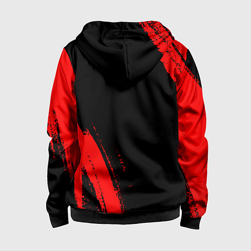Детская толстовка на молнии Hoffenheim - red gradient вертикально / 3D-Черный – фото 2