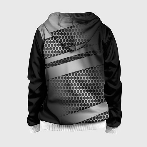 Детская толстовка на молнии Карбоновая текстура хром / 3D-Белый – фото 2
