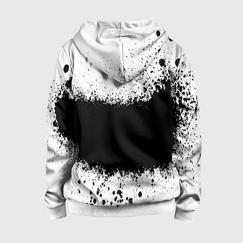 Детская толстовка на молнии Просто краски чёрные / 3D-Белый – фото 2