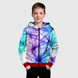 Толстовка на молнии детская Неоновые нервы, цвет: 3D-красный — фото 2