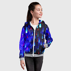 Толстовка на молнии детская Космические метеориты, цвет: 3D-меланж — фото 2