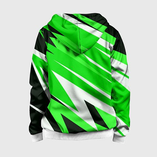 Детская толстовка на молнии Geometry stripes green / 3D-Белый – фото 2