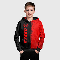 Толстовка на молнии детская Exeed - red gradient по-вертикали, цвет: 3D-черный — фото 2