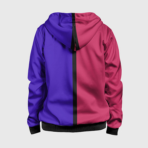 Детская толстовка на молнии Полосы фуксия, фиолетовый и черный / 3D-Черный – фото 2
