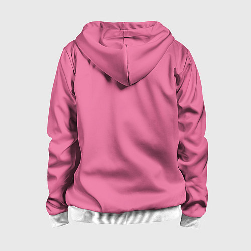 Детская толстовка на молнии Эмоция стыда - розовый / 3D-Белый – фото 2