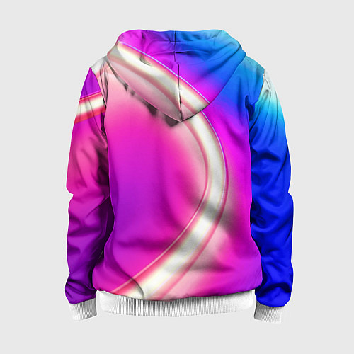 Детская толстовка на молнии Неоновый свет текстура / 3D-Белый – фото 2