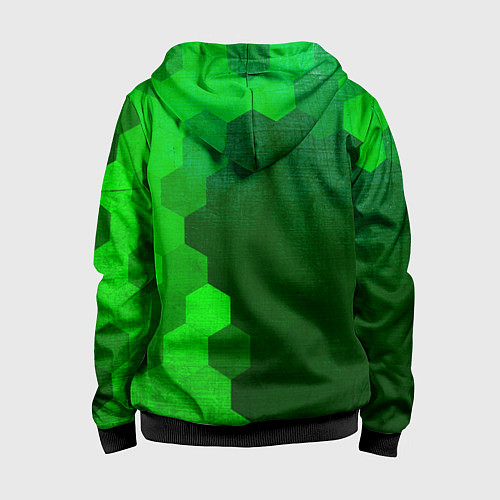 Детская толстовка на молнии Palworld - green gradient по-вертикали / 3D-Черный – фото 2