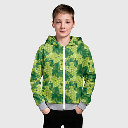 Толстовка на молнии детская Виноградный цветной паттерн, цвет: 3D-меланж — фото 2