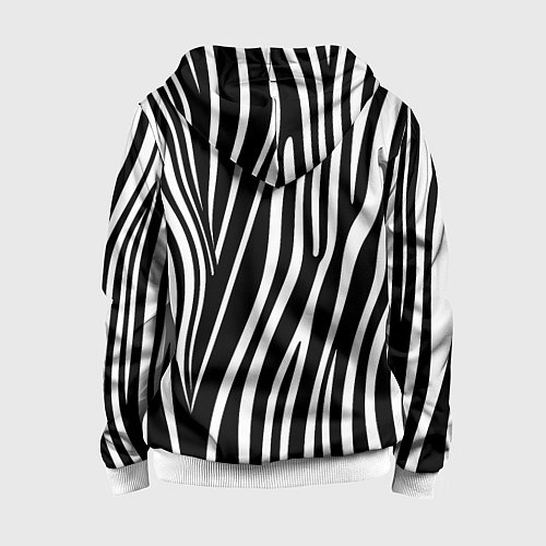 Детская толстовка на молнии Полоски зебры / 3D-Белый – фото 2