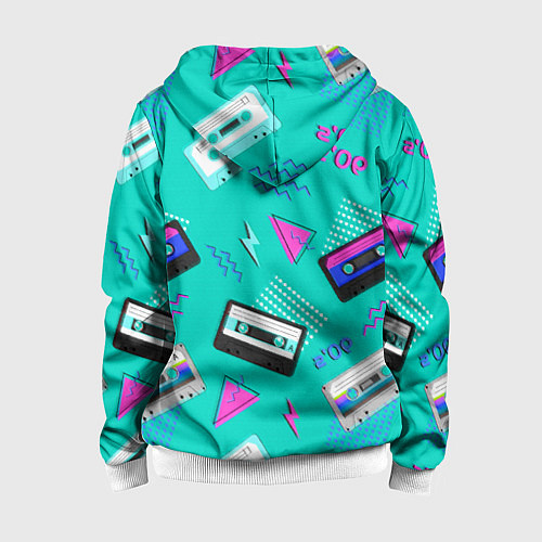 Детская толстовка на молнии Кассеты и надпись 90s / 3D-Белый – фото 2