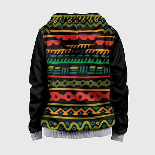 Детская толстовка на молнии Ethnic ornament on black / 3D-Меланж – фото 2