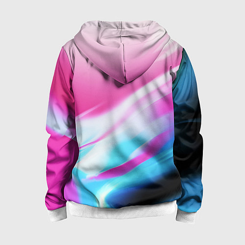 Детская толстовка на молнии Неоновые краски градиент / 3D-Белый – фото 2