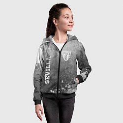 Толстовка на молнии детская Sevilla - grey gradient вертикально, цвет: 3D-черный — фото 2