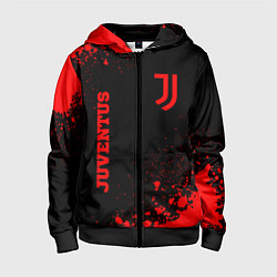 Толстовка на молнии детская Juventus - red gradient вертикально, цвет: 3D-черный