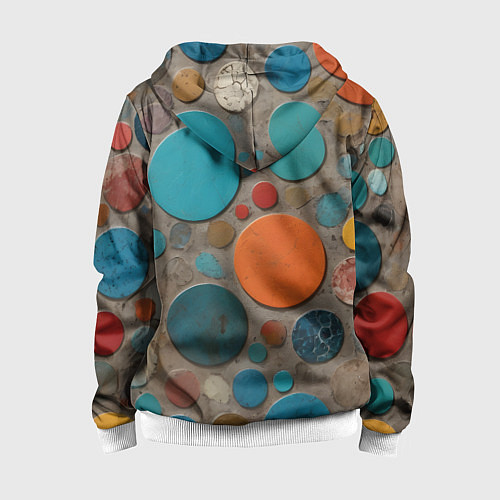 Детская толстовка на молнии Арт вариация терраццо / 3D-Белый – фото 2