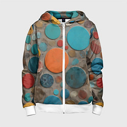 Детская толстовка на молнии Арт вариация терраццо