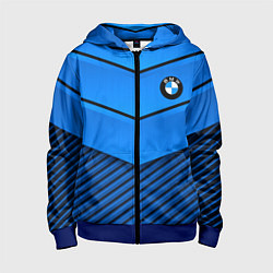 Толстовка на молнии детская BMW geometry blue, цвет: 3D-синий