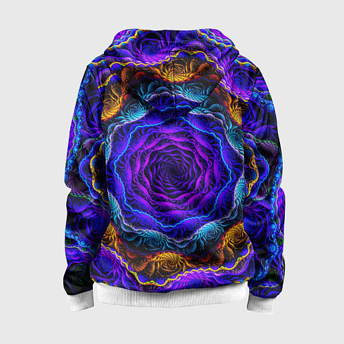 Детская толстовка на молнии Неоновая психоделика / 3D-Белый – фото 2