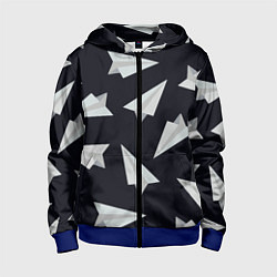 Толстовка на молнии детская Белый бумажный самолётик - Телеграм, цвет: 3D-синий