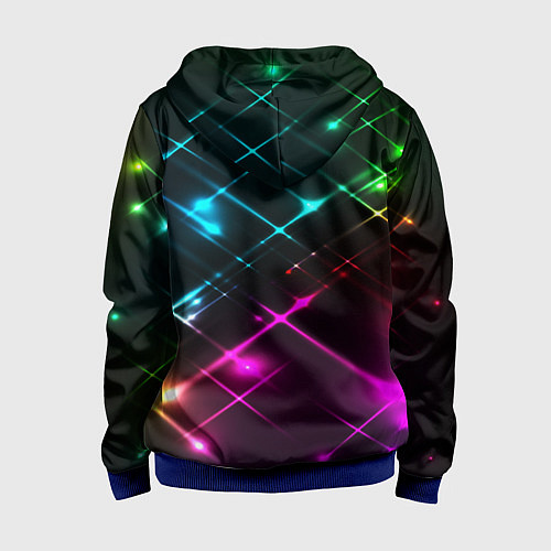 Детская толстовка на молнии Неоновый свет абстракция / 3D-Синий – фото 2
