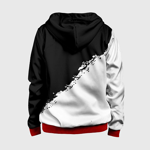 Детская толстовка на молнии Liverpool fc белые краски / 3D-Красный – фото 2
