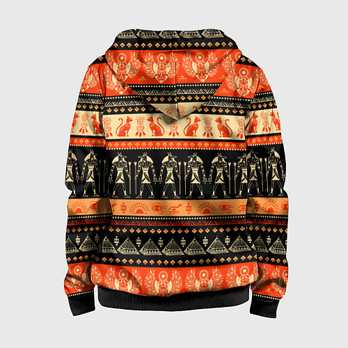 Детская толстовка на молнии Египетский паттерн / 3D-Черный – фото 2