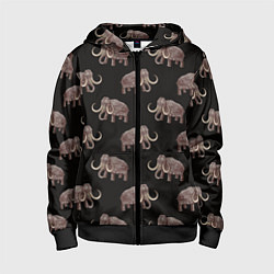 Детская толстовка на молнии Мамонтовый паттерн