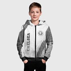 Толстовка на молнии детская Chelsea - white gradient вертикально, цвет: 3D-черный — фото 2